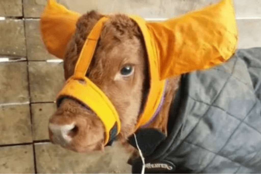 farmers protect cows from frostbite